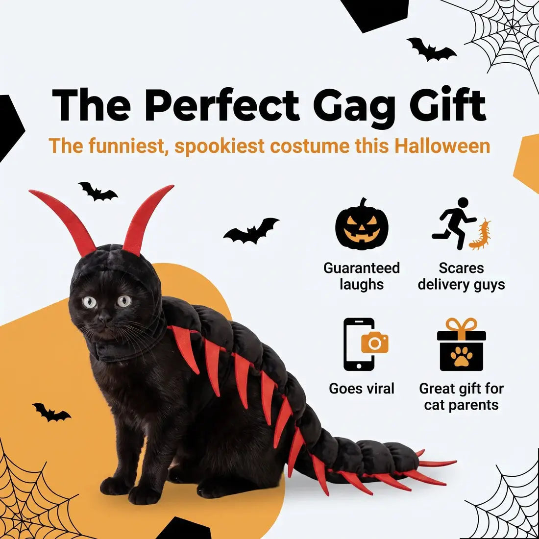 Cat Centipede Costume | Soft Plush, Adjustable Fit
