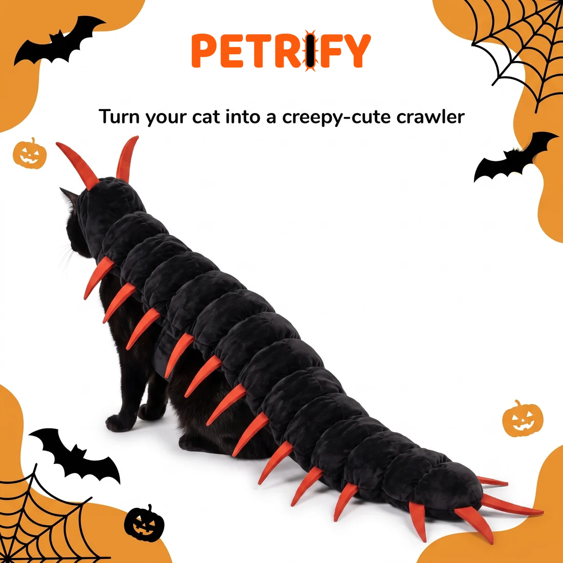 Cat Centipede Costume | Soft Plush, Adjustable Fit